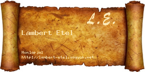 Lambert Etel névjegykártya